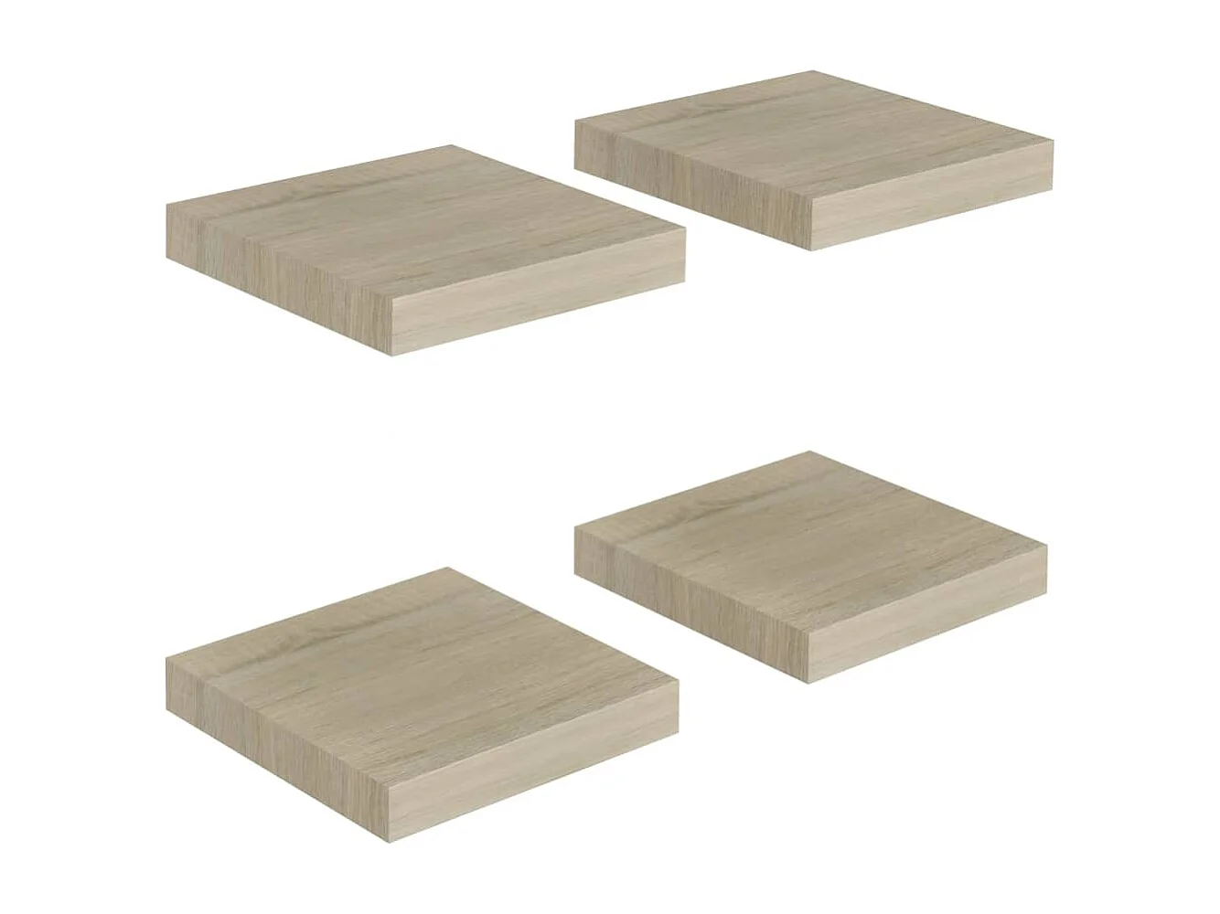 Zwevende wandplanken 4 stuks eiken 23x23,5x3,8 cm MDF