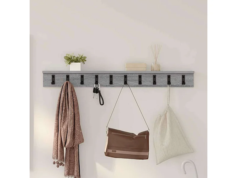 Porte-manteau mural Sonoma gris 100 x 10.5 x 10.5 cm