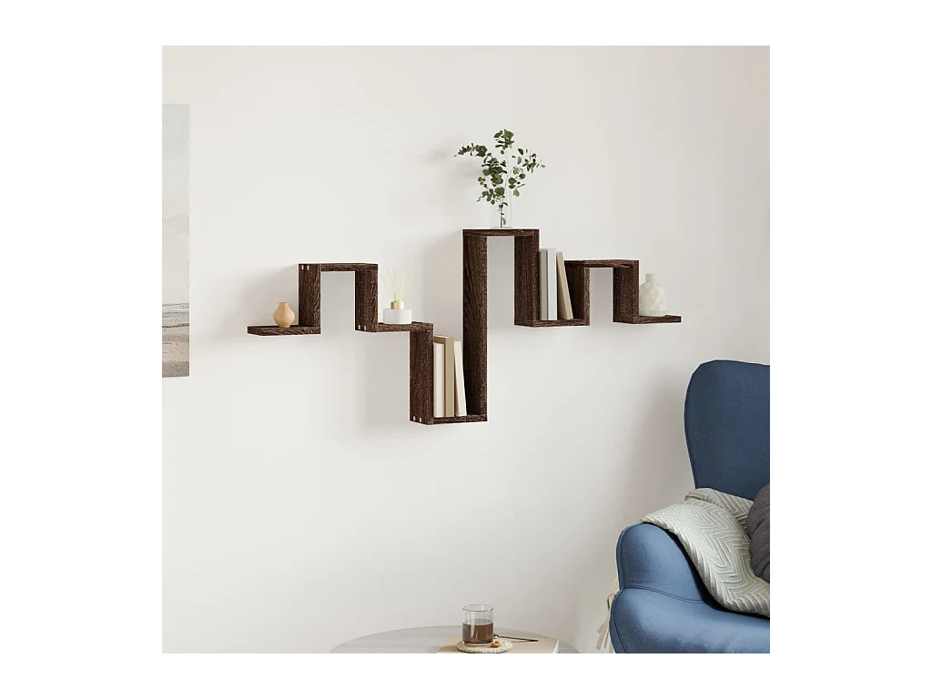 Estante de pared roble marrón 104,5x10x43 cm madera de ingeniería