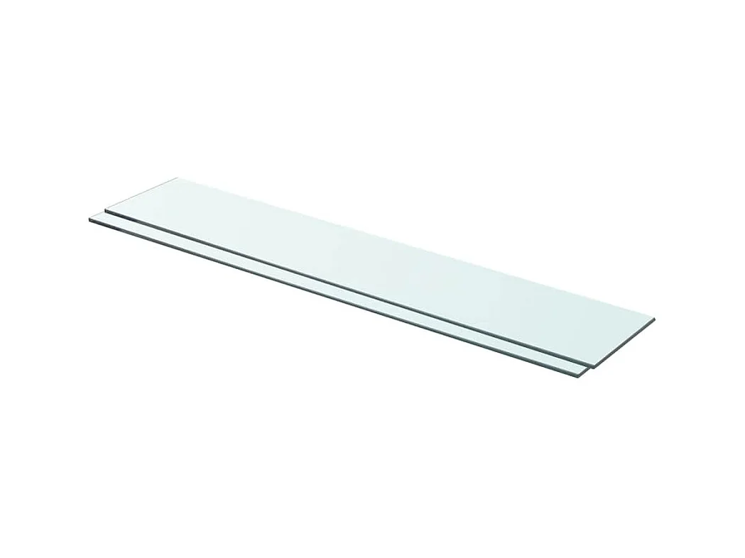 Panneaux d'étagère 2 pcs Verre Transparent 80 x 15 cm