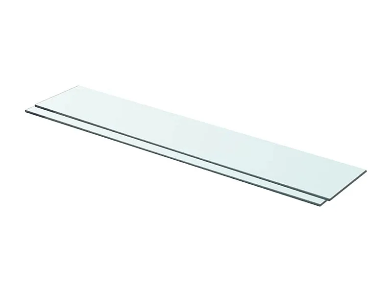 Panneaux d'étagère 2 pcs Verre Transparent 80 x 15 cm