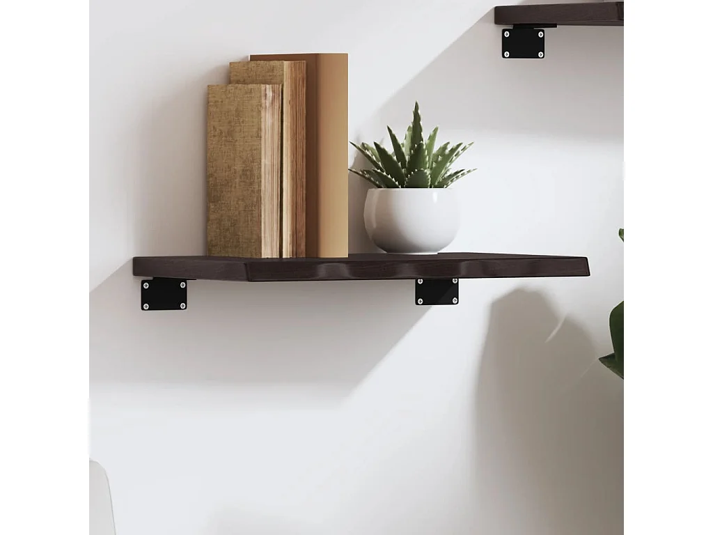 Donkerbruine wandplank 40x30x2 cm massief behandeld eikenhout