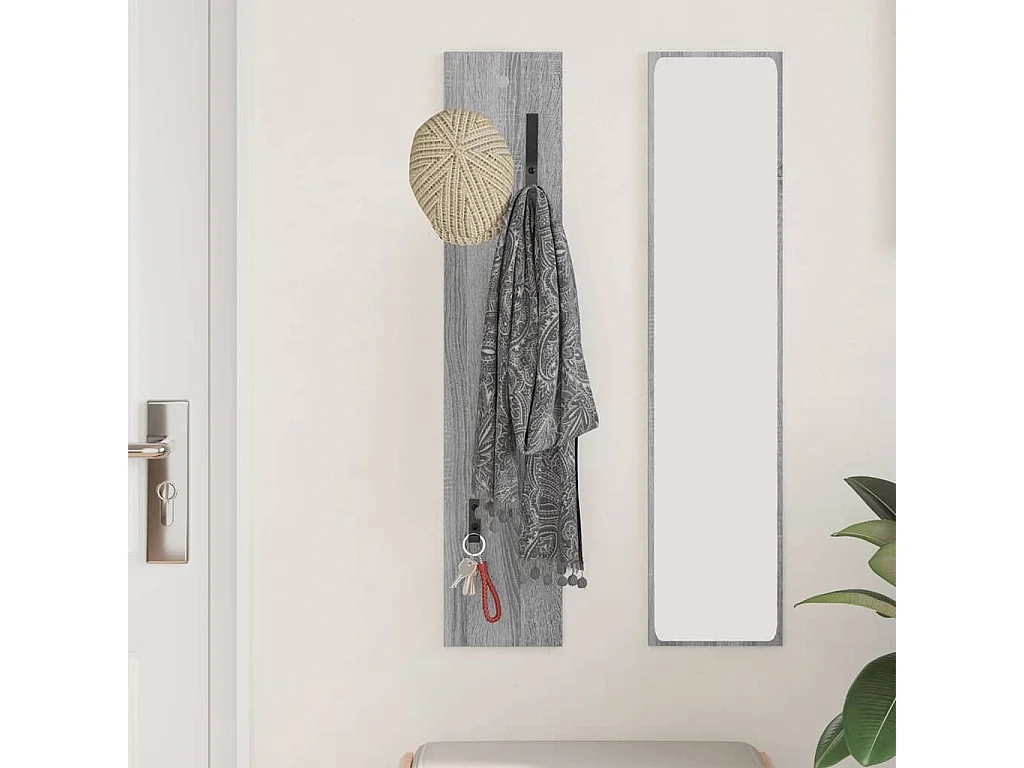 Perchero de pared Sonoma gris 20 x 1,5 x 100 cm