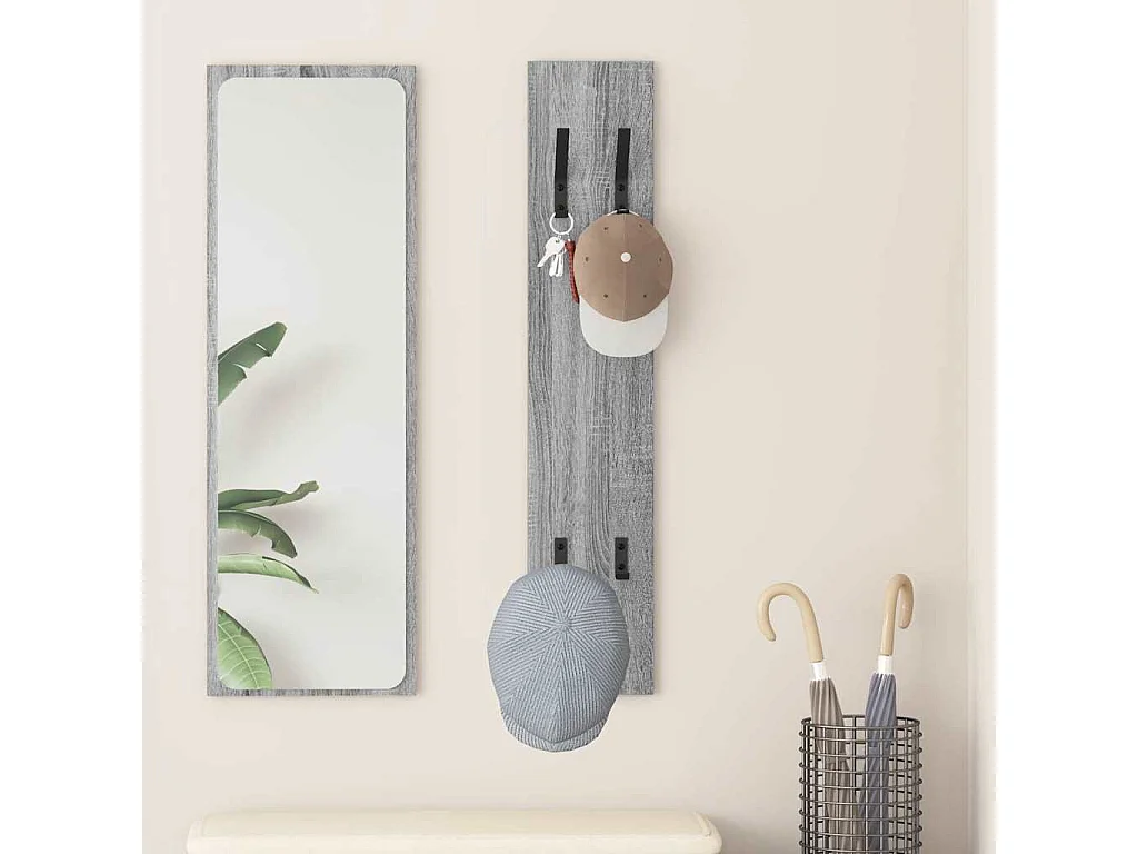 Perchero de pared Sonoma gris 20 x 1,5 x 100 cm