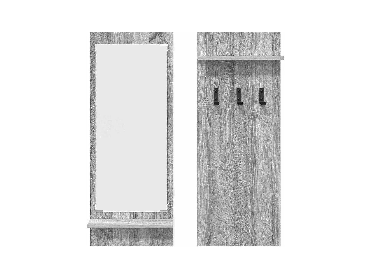 Appendiabiti da parete Sonoma con ripiano, grigio, 70 x 10 x 90 cm