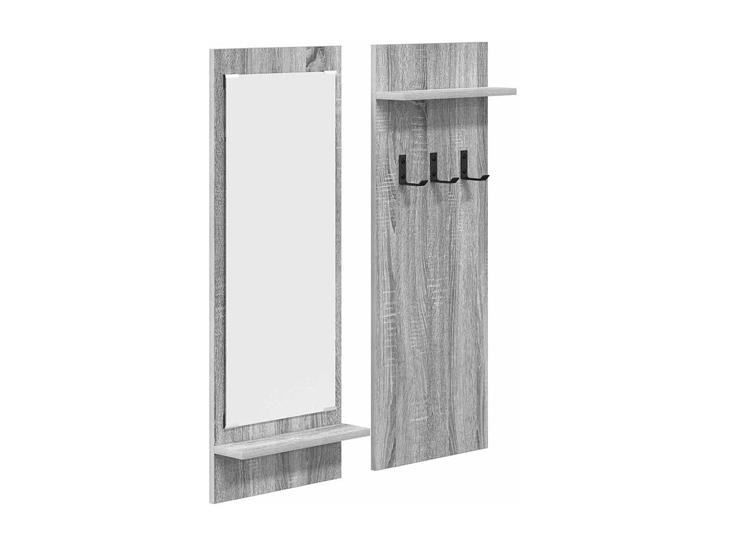 Appendiabiti da parete Sonoma con ripiano, grigio, 70 x 10 x 90 cm
