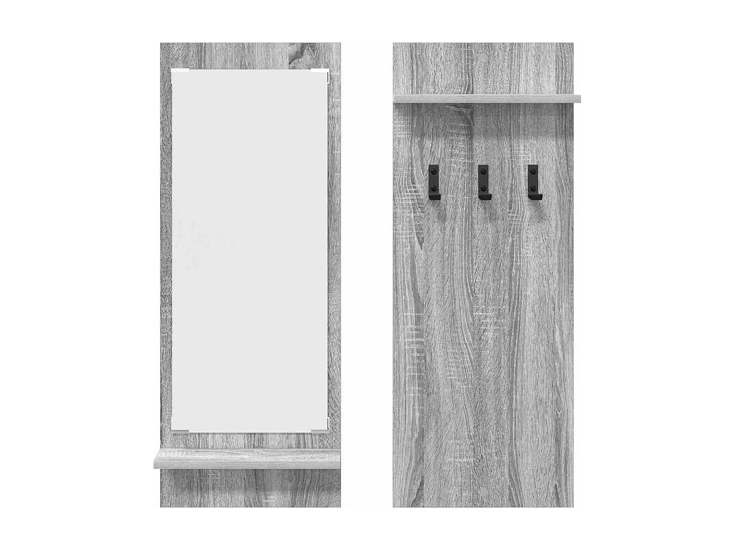 Appendiabiti da parete Sonoma con ripiano, grigio, 70 x 10 x 90 cm