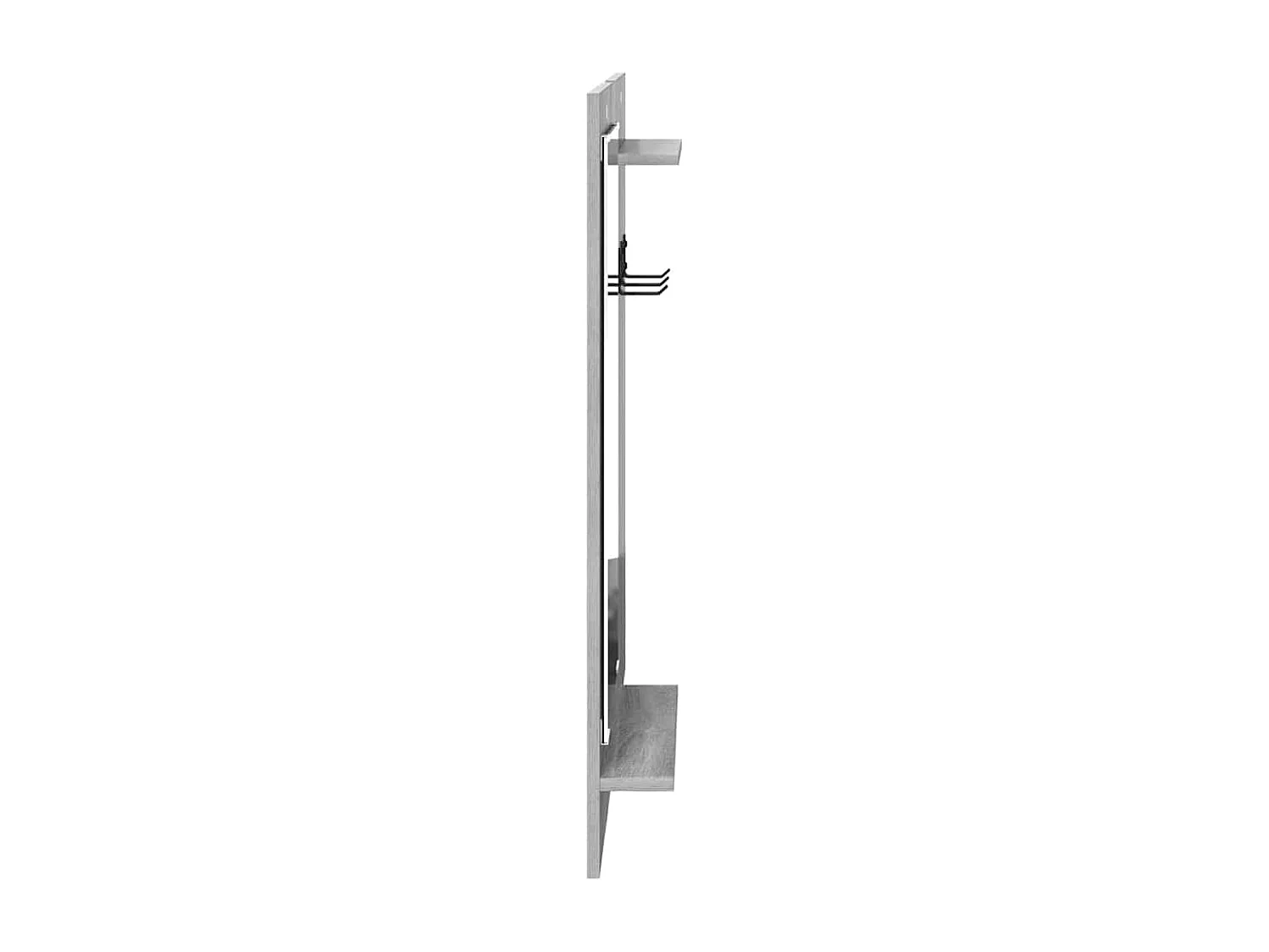 Appendiabiti da parete Sonoma con ripiano, grigio, 70 x 10 x 90 cm