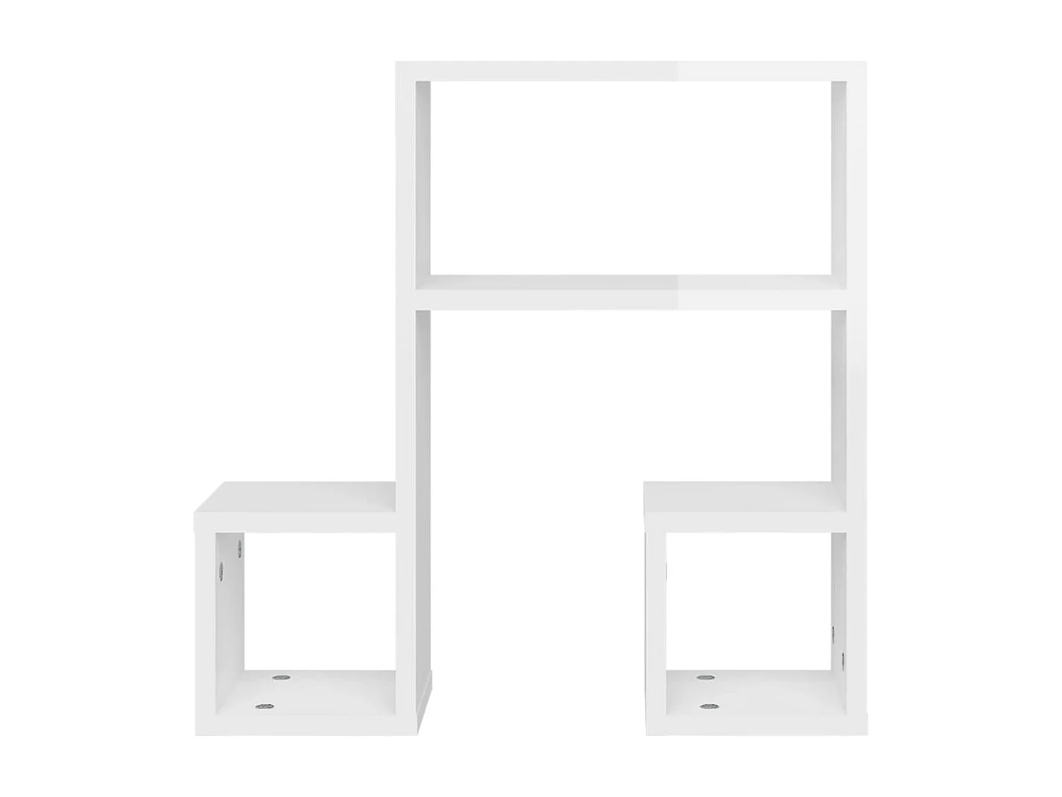 Étagères murales 2pcs blanc brillant 50x15x50cm bois ingénierie