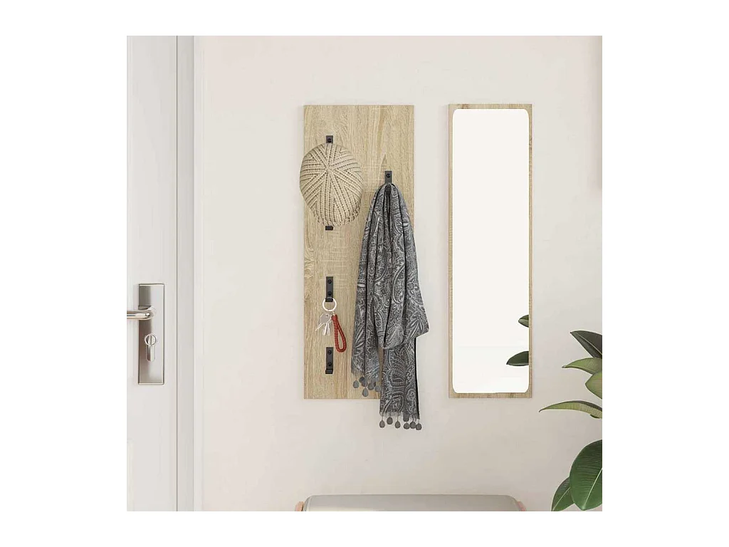 Appendiabiti da parete in rovere Sonoma da parete 30 x 1,5 x 80 cm