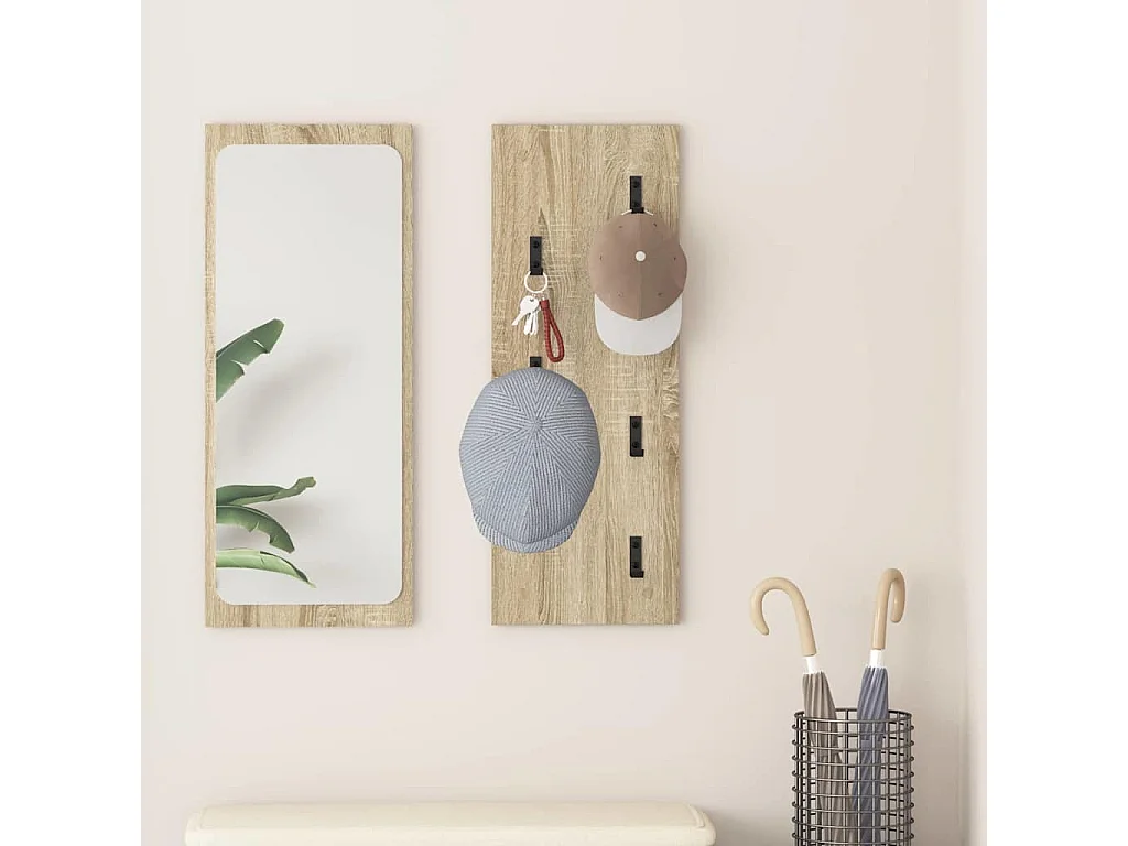 Porte-manteau mural Montage mural Chêne sonoma 30 x 1.5 x 80 cm