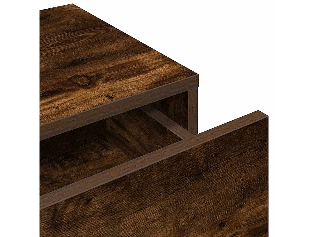 Estante de pared con cajones de madera de ingeniería de roble ahumado