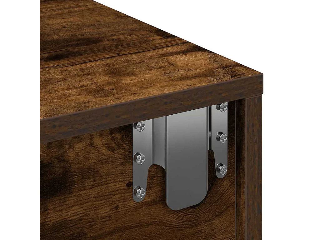 Estante de pared con cajones de madera de ingeniería de roble ahumado