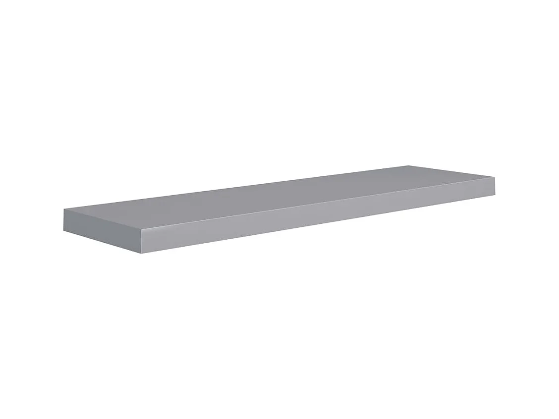 Mensole da parete sospese 4 pezzi grigio 90x23,5x3,8 cm MDF