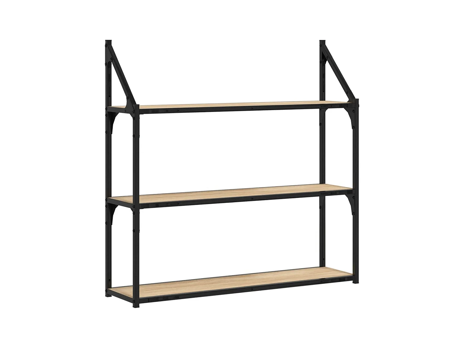 Estantería de pared de 3 niveles roble Sonoma 80x21x78,5 cm