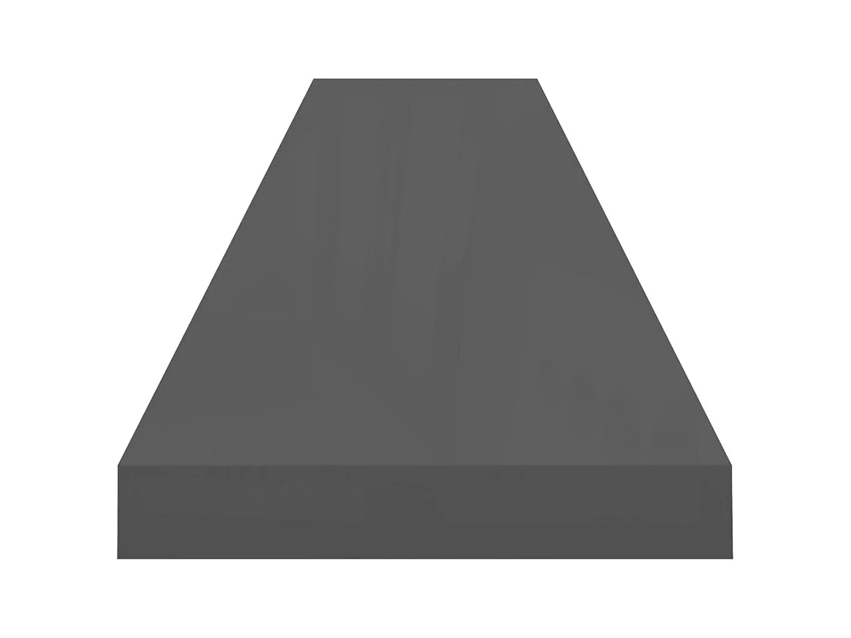 Zwevende wandplanken 2 stuks glanzend grijs 120x23,5x3,8 cm