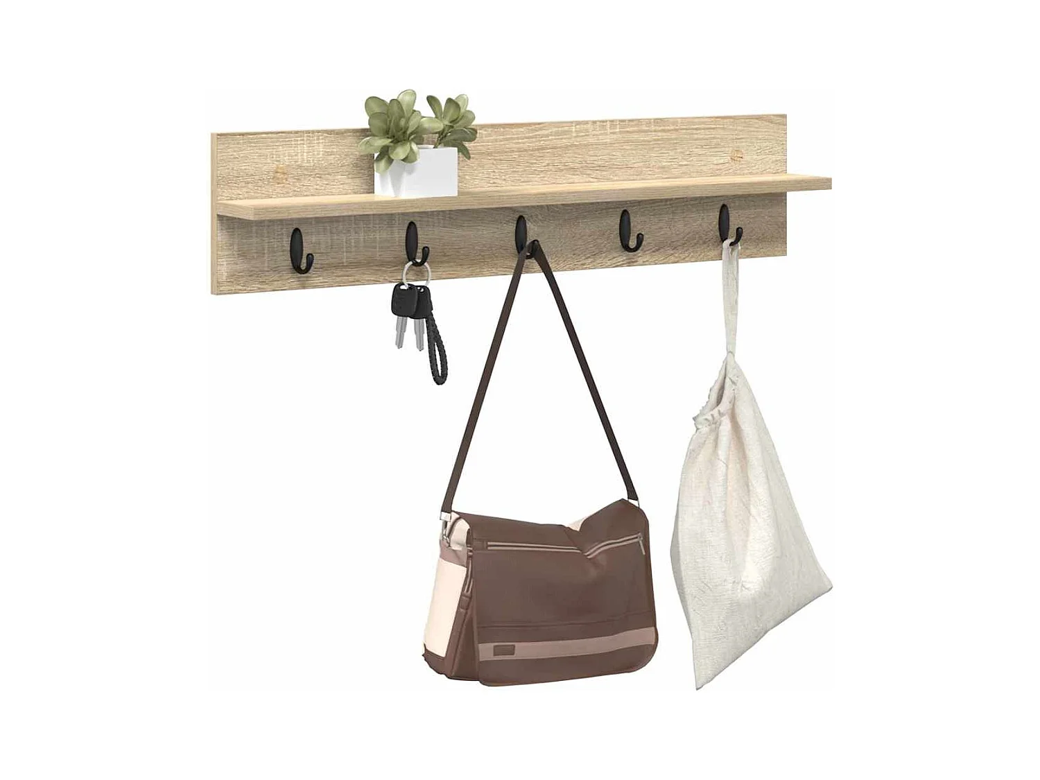 Porte-manteau mural avec étagère Chêne sonoma 80 x 10.5 x 18 cm