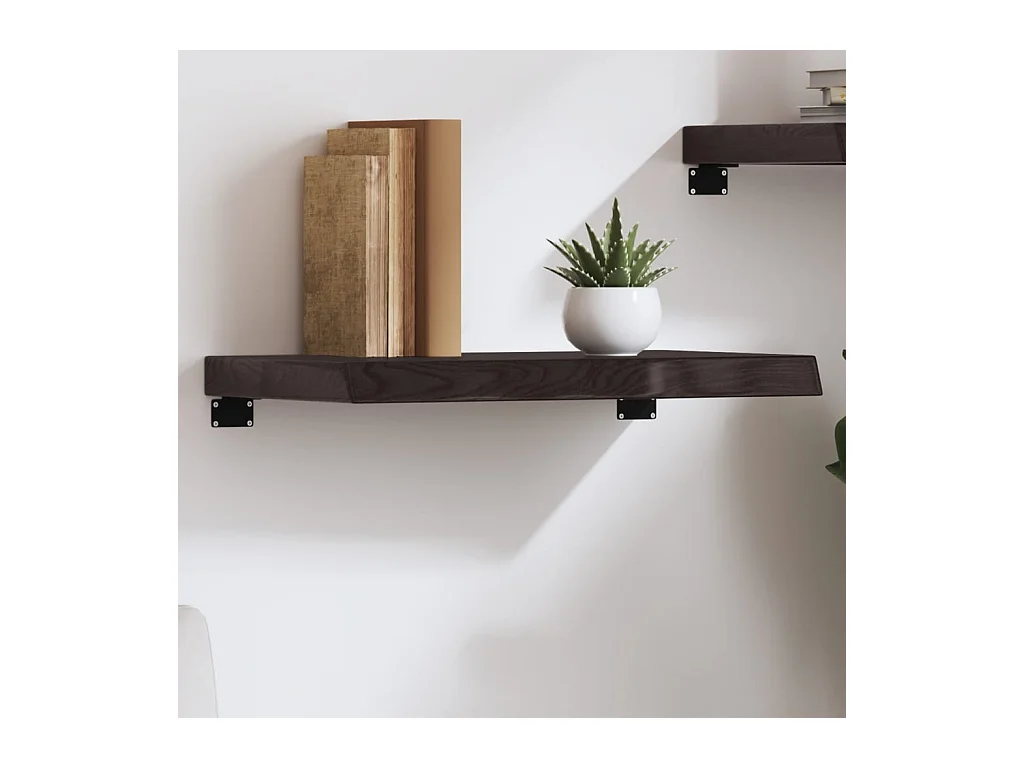 Donkerbruine wandplank van behandeld massief eikenhout