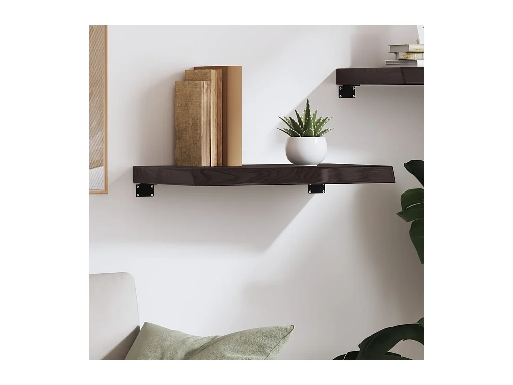 Donkerbruine wandplank van behandeld massief eikenhout