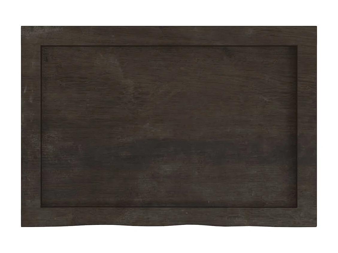 Mensola da parete marrone scuro in legno massello di rovere trattato