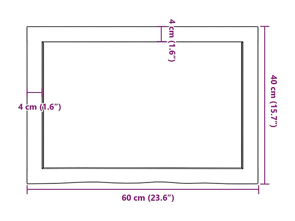 Mensola da parete marrone scuro in legno massello di rovere trattato