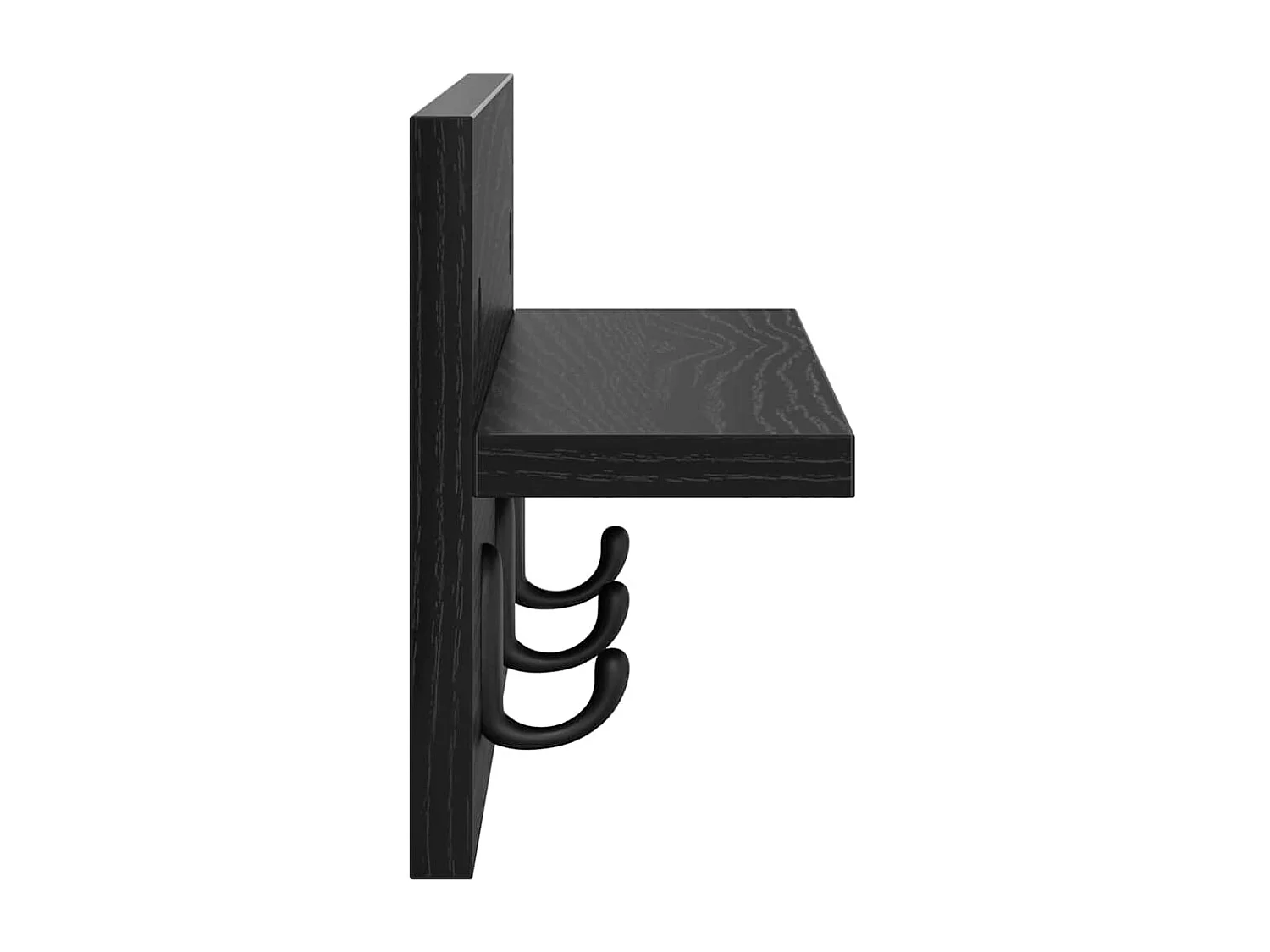 Porte-manteau mural avec étagère Chêne noir 40 x 10.5 x 18 cm