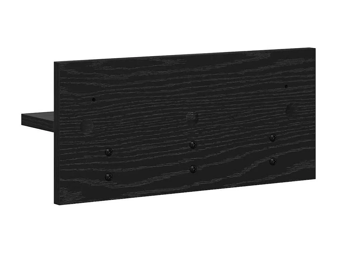 Porte-manteau mural avec étagère Chêne noir 40 x 10.5 x 18 cm