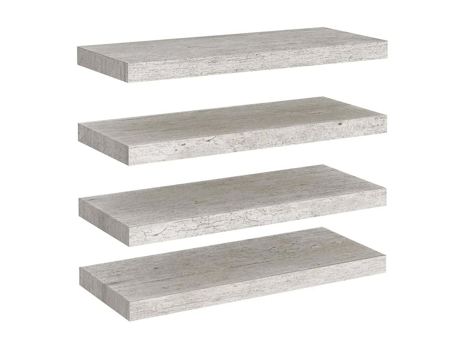Étagères murales flottantes 4 pcs gris béton 60x23,5x3,8 cm MDF