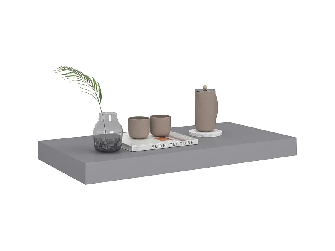 Estantes flotantes de pared 4 piezas gris 50x23x3,8 cm MDF
