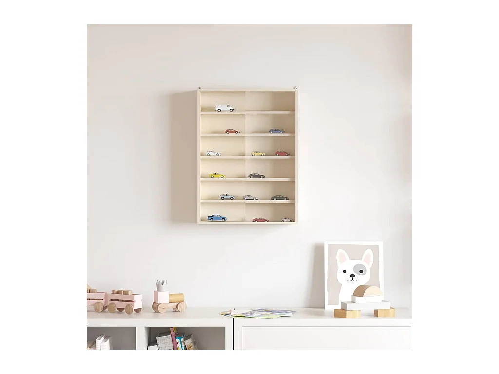 Boîte d'Exposition en Bois Marron 40 x 8,5 x 54 cm Contreplaqué
