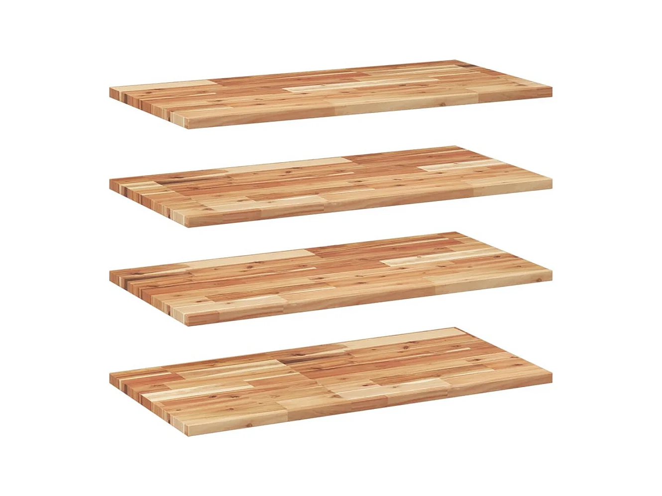 Zwevende planken 4 stuks 60x40x2 cm massief acacia geolied