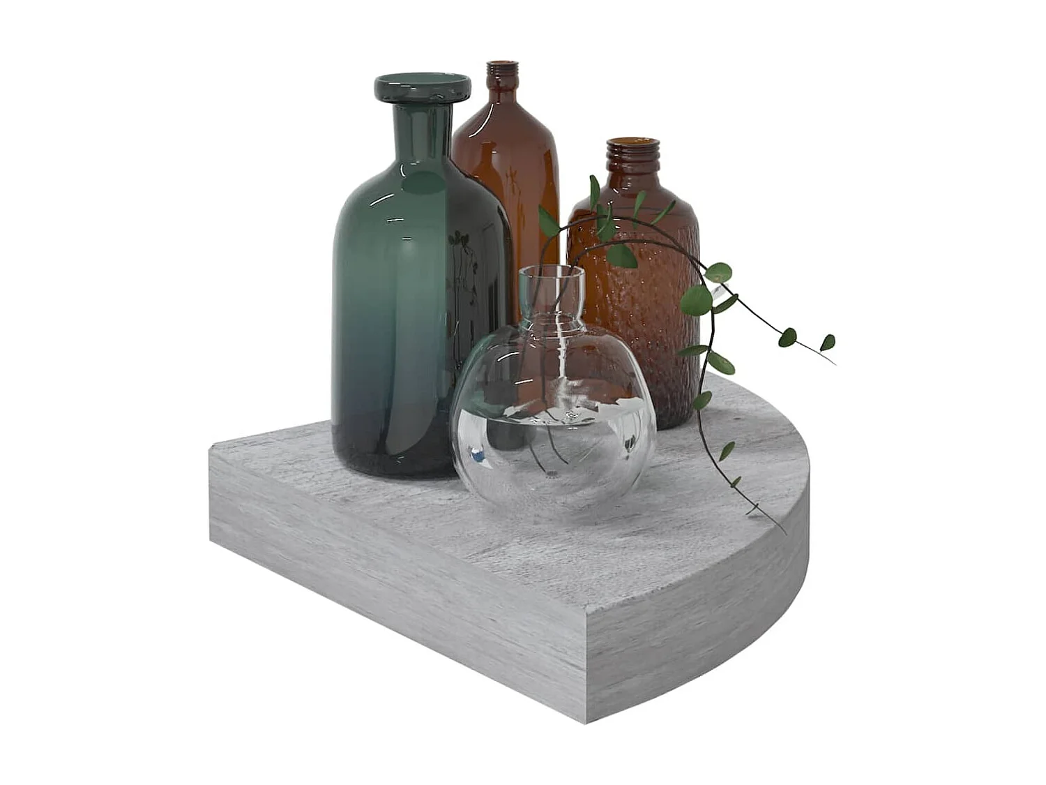 Étagères d'angle murales 2 pcs Gris béton 25x25x3,8 cm MDF