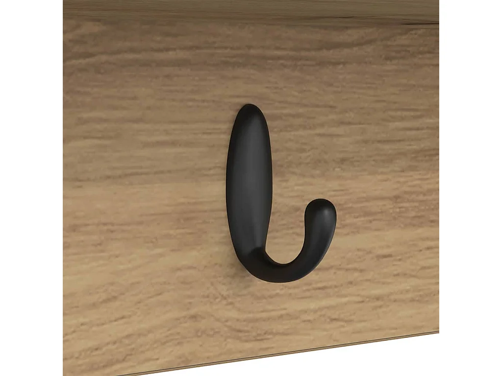 Handgemaakte eikenhouten wandkapstok 50 x 16 x 26 cm