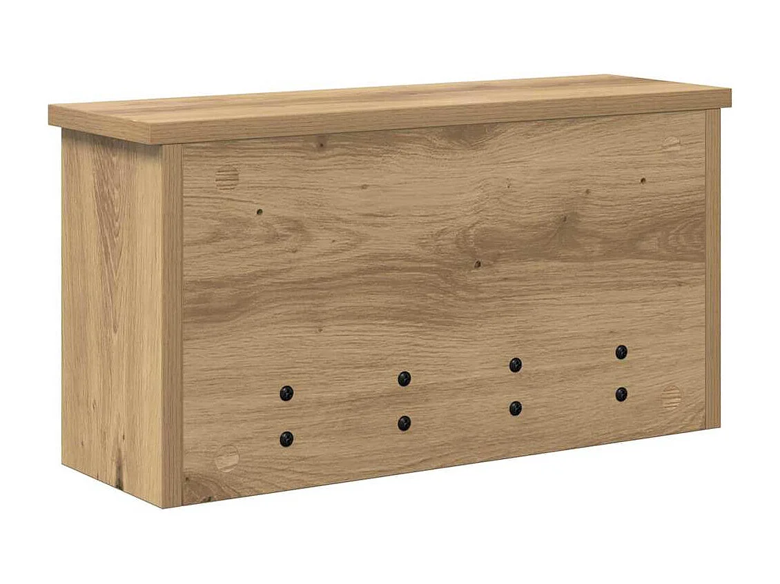Porte-manteau mural chêne artisanal 50 x 16 x 26 cm