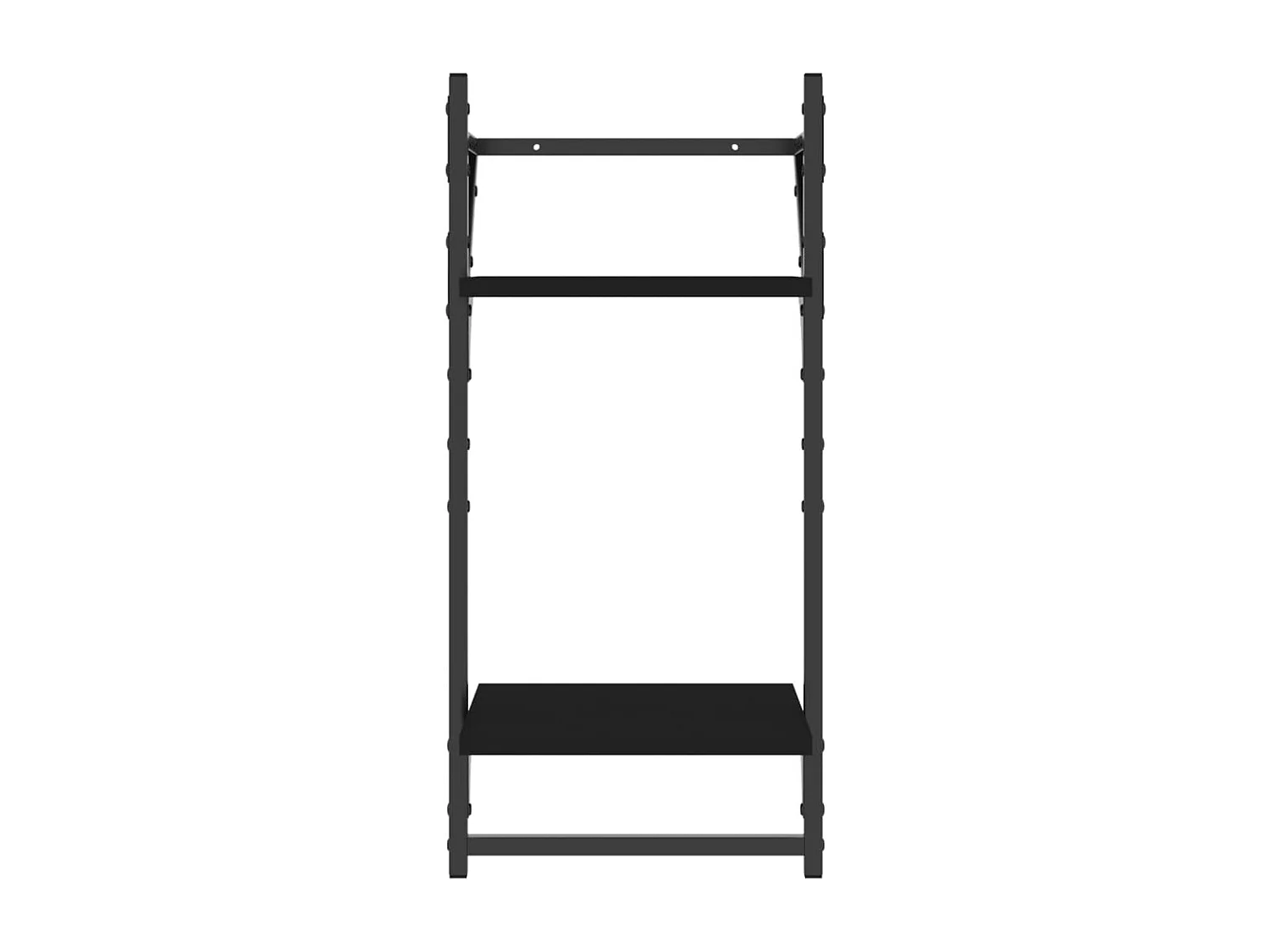 Mensole da parete a 2 livelli con barre 2 pezzi nero 30x25x65 cm