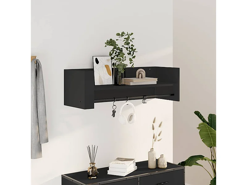 Mensola da parete nera 100x35x30,5 cm in legno ingegnerizzato