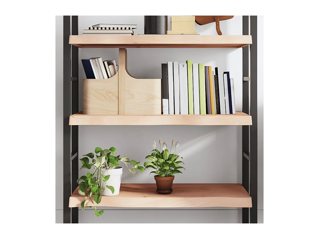 Mensola da parete 80x40x(2-6) cm in legno massello di rovere non trattato