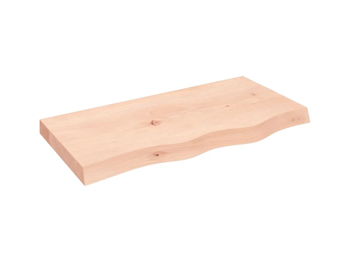 Mensola da parete 80x40x(2-6) cm in legno massello di rovere non trattato