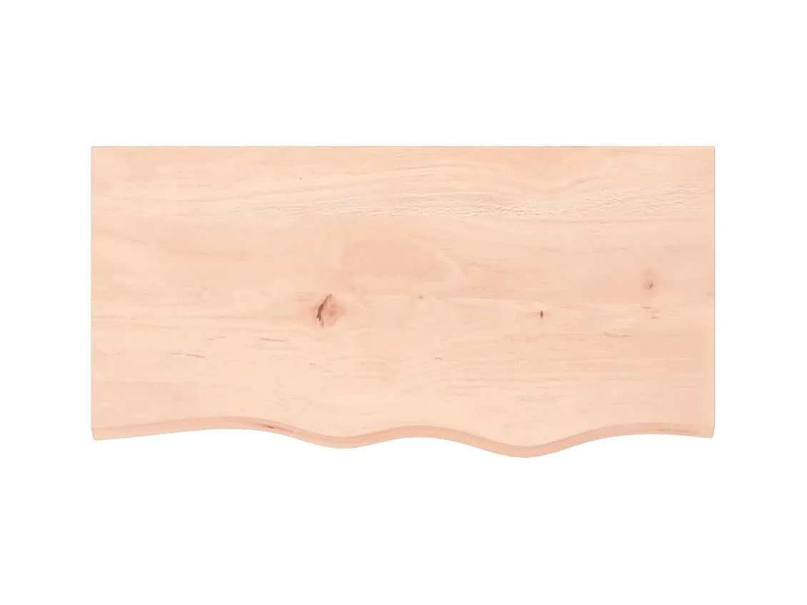 Mensola da parete 80x40x(2-6) cm in legno massello di rovere non trattato