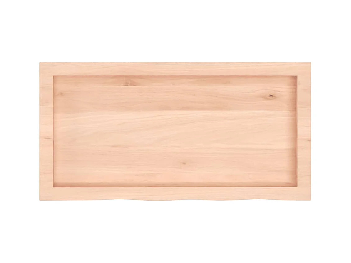 Mensola da parete 80x40x(2-6) cm in legno massello di rovere non trattato