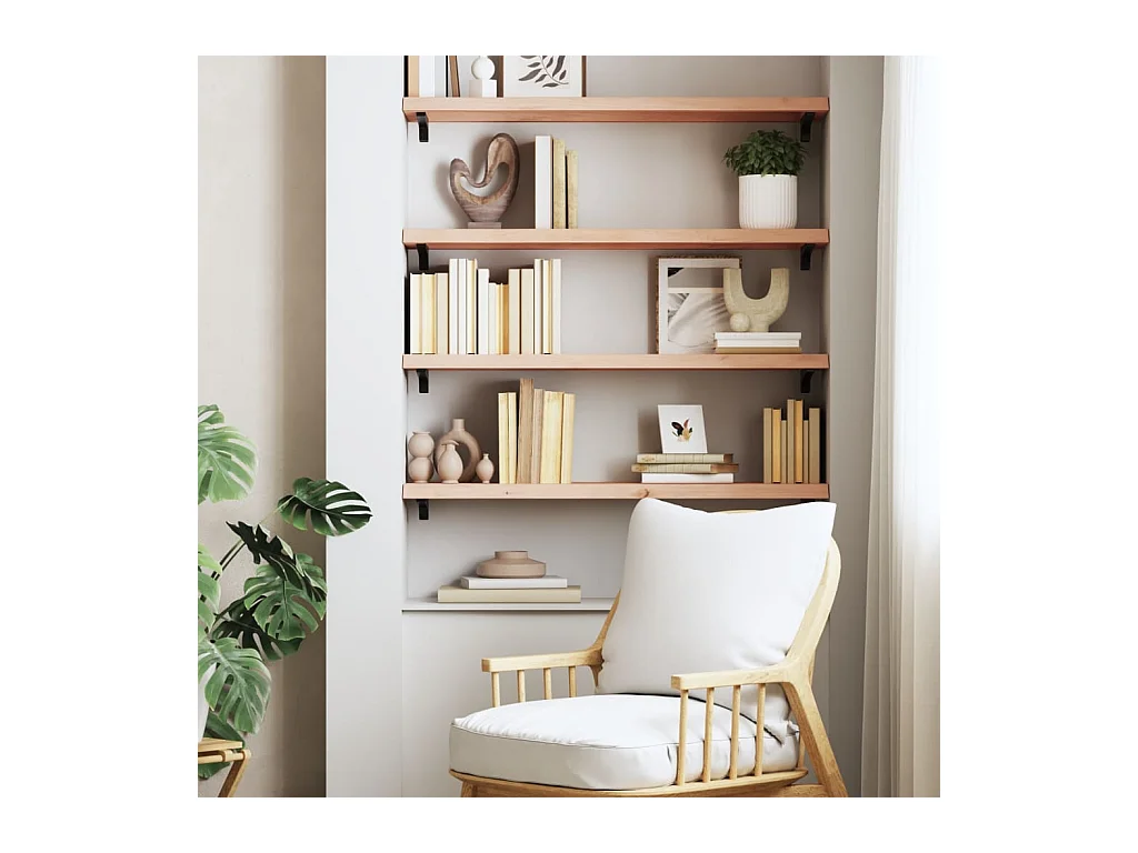 Mensola da parete 100x30x(2-4) cm in legno massello di rovere non trattato