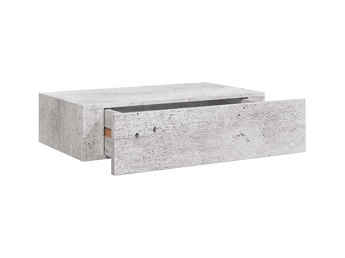 Mensole a cassetti da parete 2 pz Grigio cemento 40x23,5x10 cm MDF