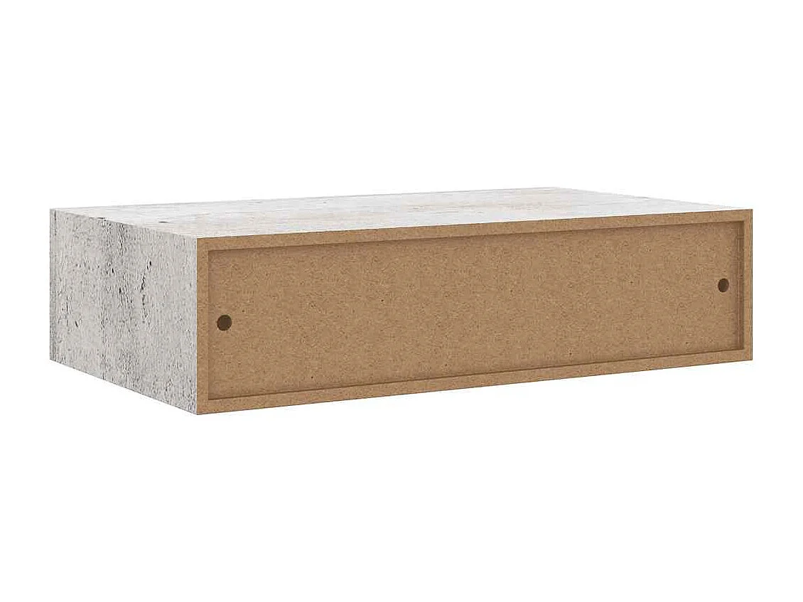 Mensole a cassetti da parete 2 pz Grigio cemento 40x23,5x10 cm MDF