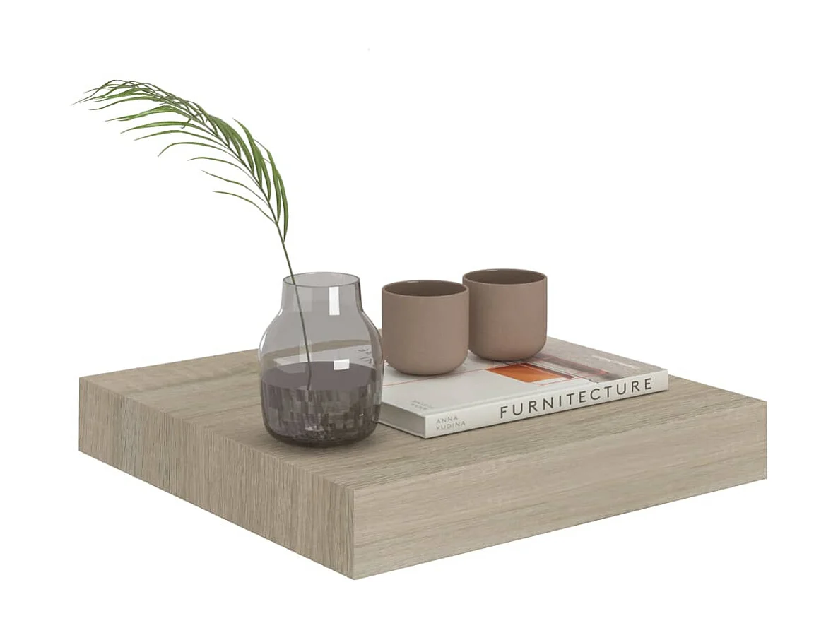 Estantes de pared flotantes 2 piezas roble 23x23,5x3,8 cm MDF