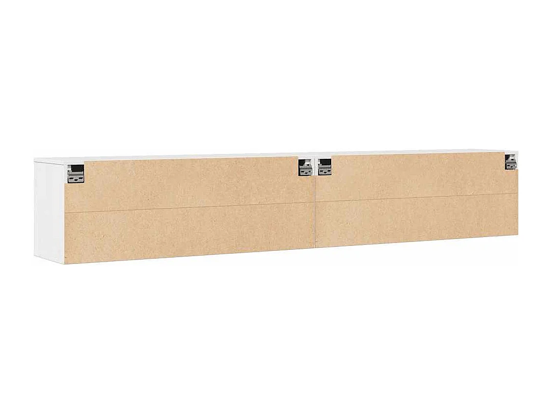 Armoires murales 2 pcs Blanc 100x30x35 cm Bois de pin massif