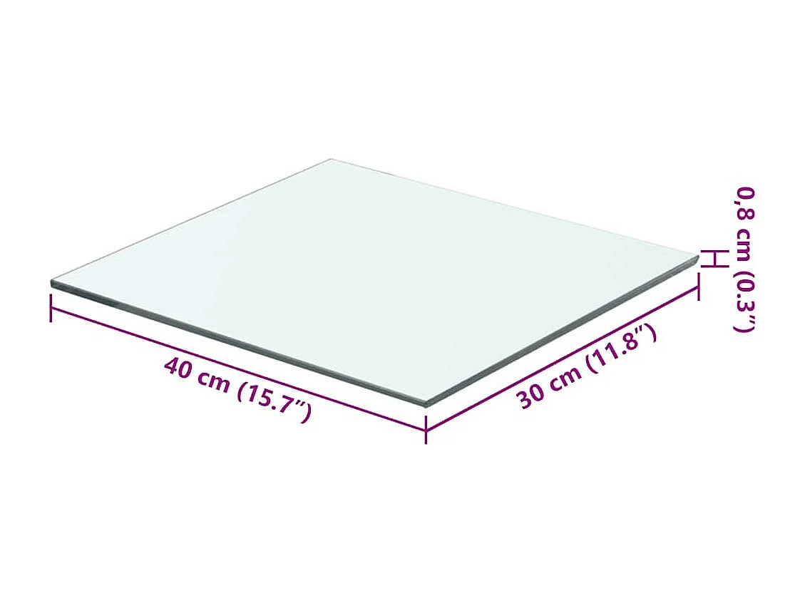 Panneau pour étagère Verre transparent 40 x 30 cm