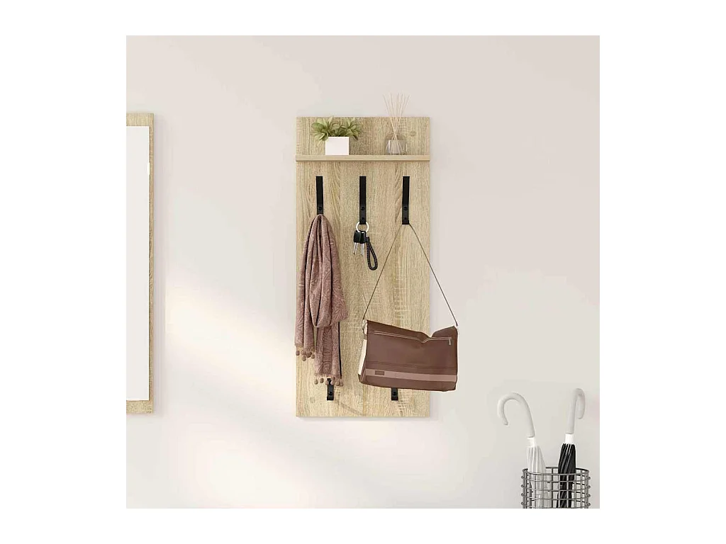 Porte-manteau mural avec étagère Chêne sonoma 90 x 40 x 10 cm