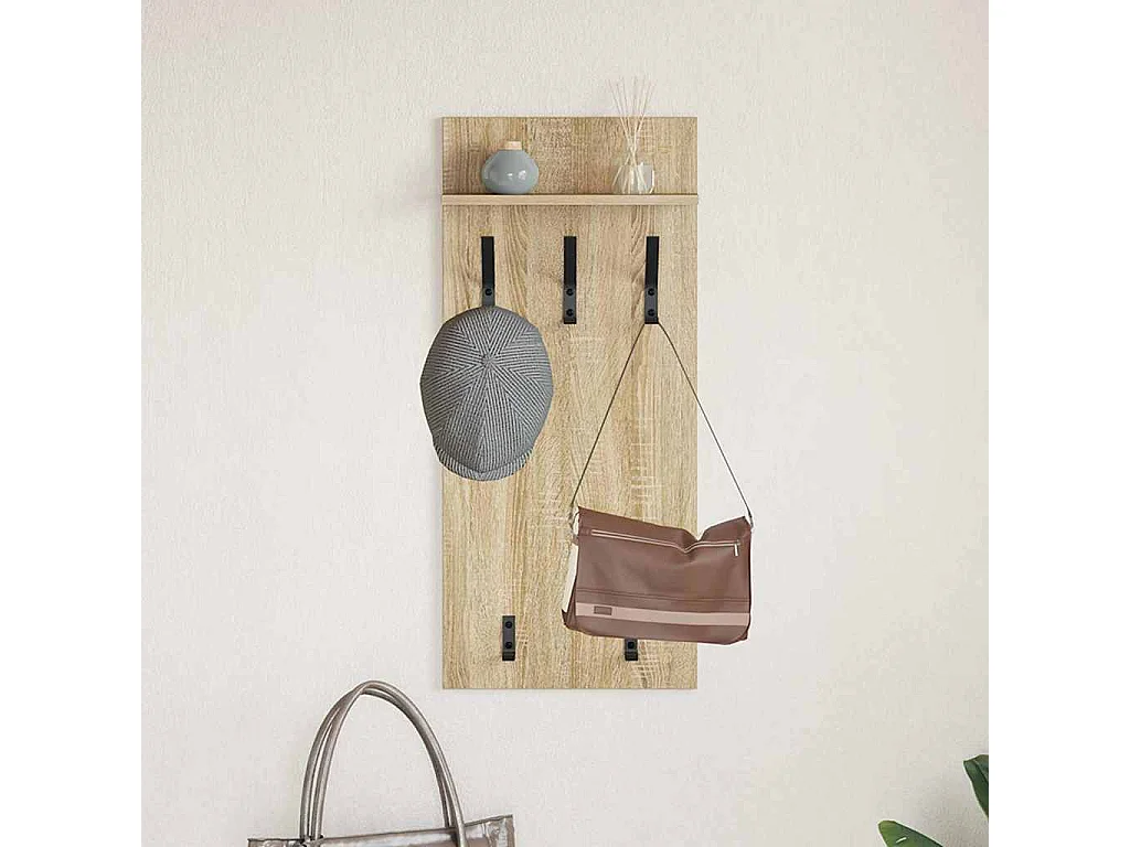 Porte-manteau mural avec étagère Chêne sonoma 90 x 40 x 10 cm