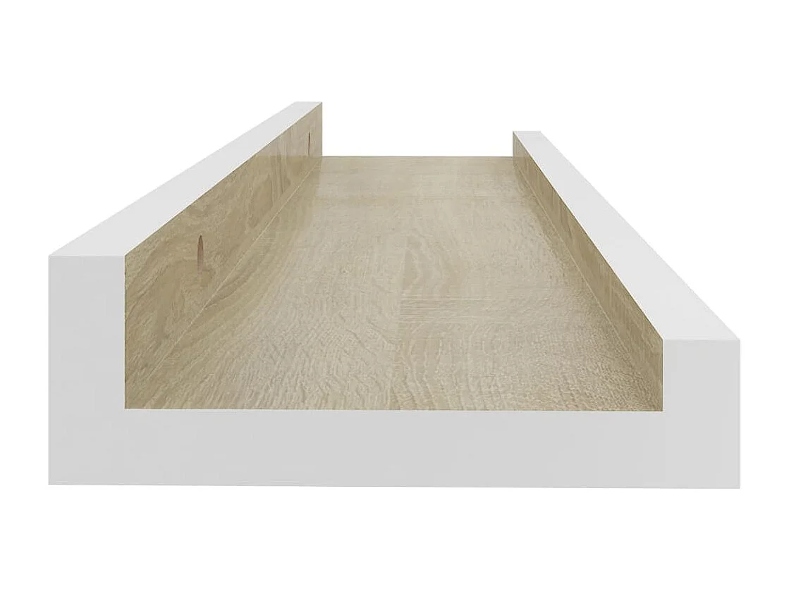 Estantes de pared 2 piezas blanco y roble sonoma 40x9x3 cm