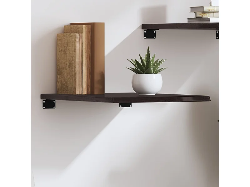 Estante de pared marrón oscuro 40x60x2 cm madera maciza de roble tratado